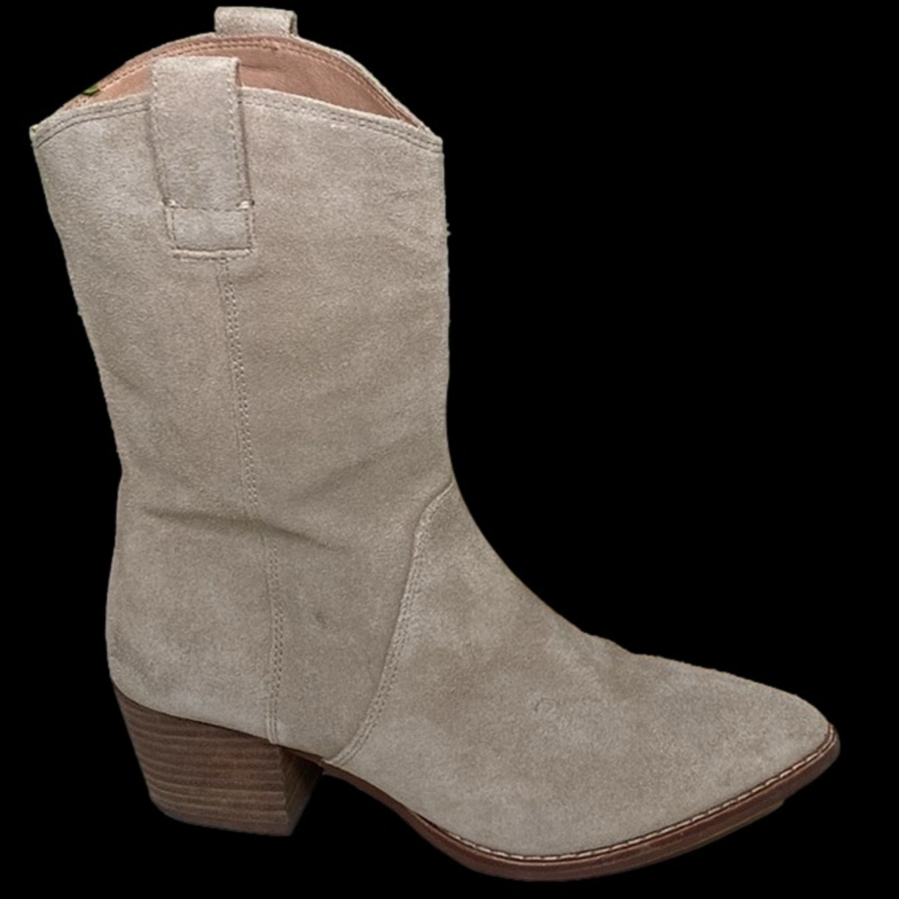 Madewell The Cassity Tall Western Suede Boot Walnut Shell sz 7.5 NG673 - Picture 2 of 16